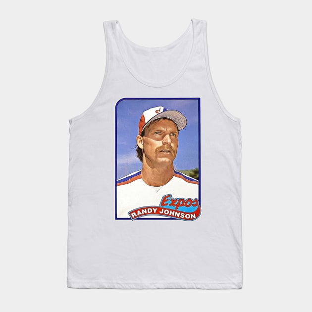 Retro Big Unit Baseball Rookie Card Tank Top by darklordpug